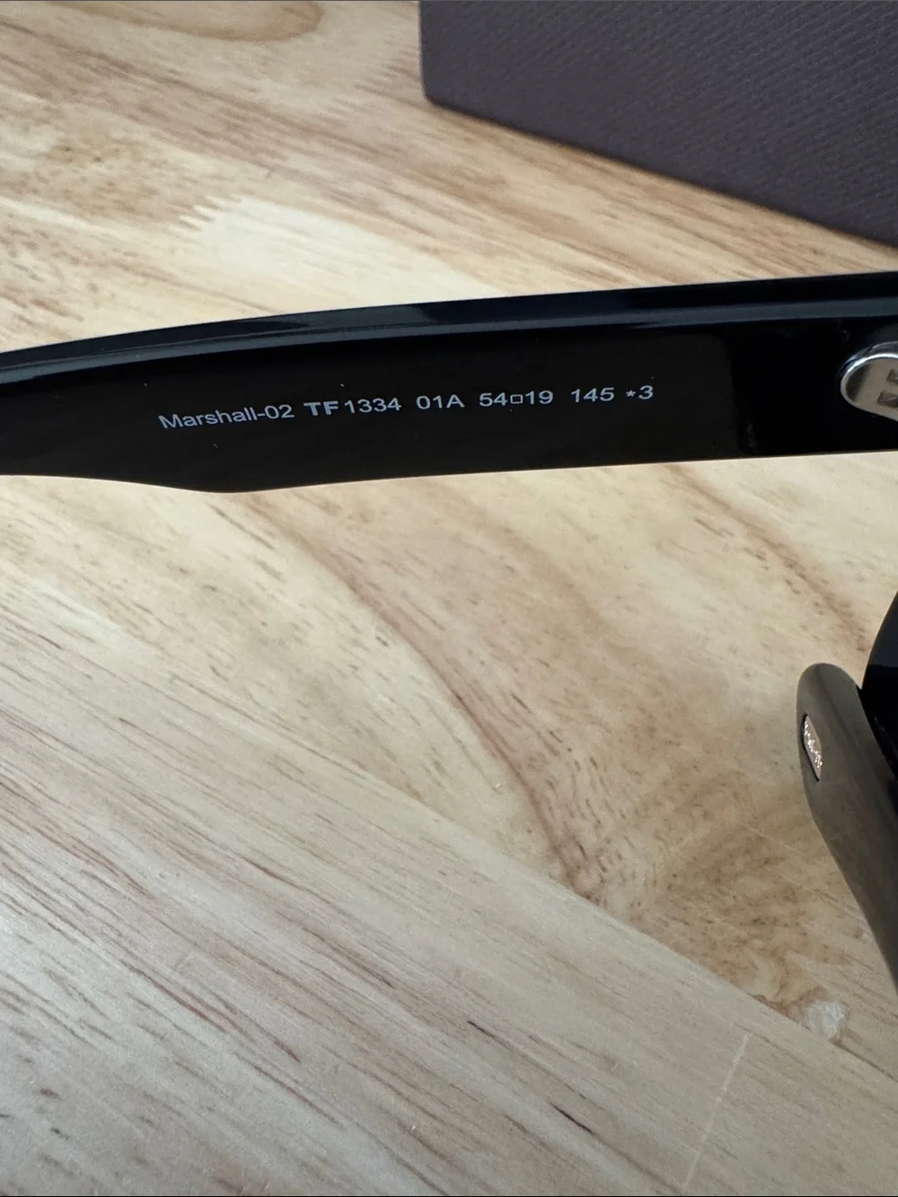 Tom Ford Black Sunglasses with Gold Temple T Detail